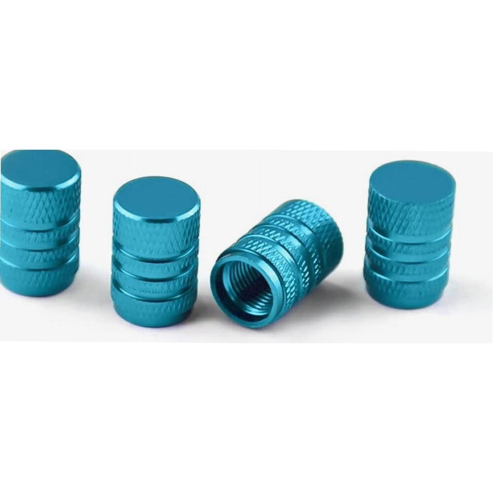 NEW Blue 4pcs Car Tire Valve Caps Motorcycle Auto Aluminum Alloy Wheel Bike